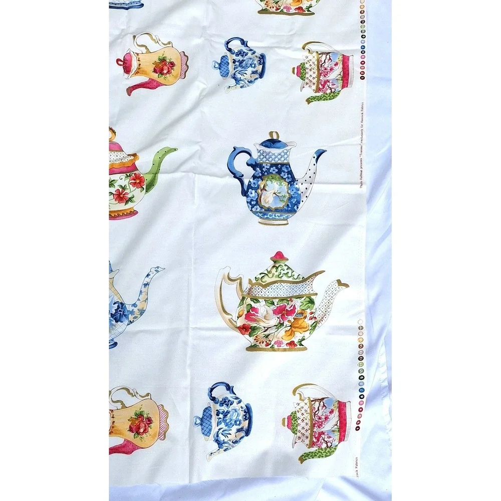 Phyllis Hoffman Teatime Fabric Hancock Fabrics Exclusive Teapot Print 45x40